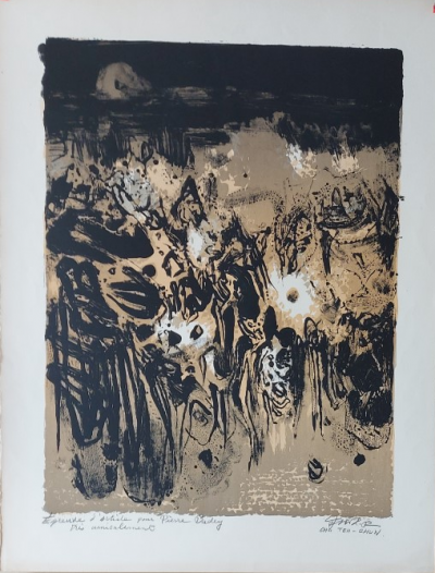 Chu Teh  Chun  - Composition Brune - Lithographie originale signée et dédicacée 2