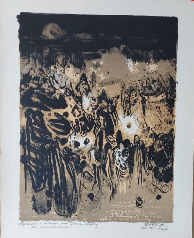 Chu Teh  Chun  - Composition Brune - Lithographie originale signée et dédicacée 2