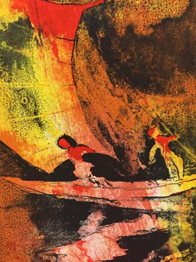 Lebadang - Promenade jonque - Lithographie signée au crayon au crayon 2
