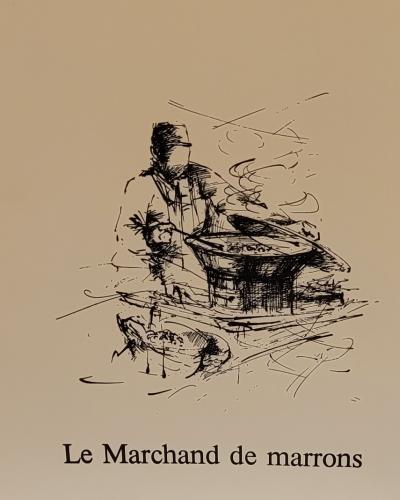 Raymond POULET - Les Vieux Métiers - Le Marchand de Marrons, 1975 - Lithographie originale signée 2