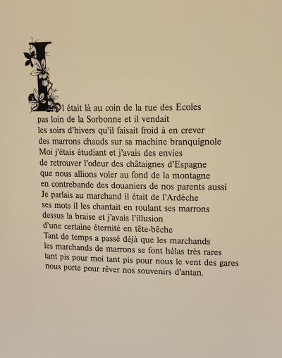 Raymond POULET - Les Vieux Métiers - Le Marchand de Marrons, 1975 - Lithographie originale signée 2