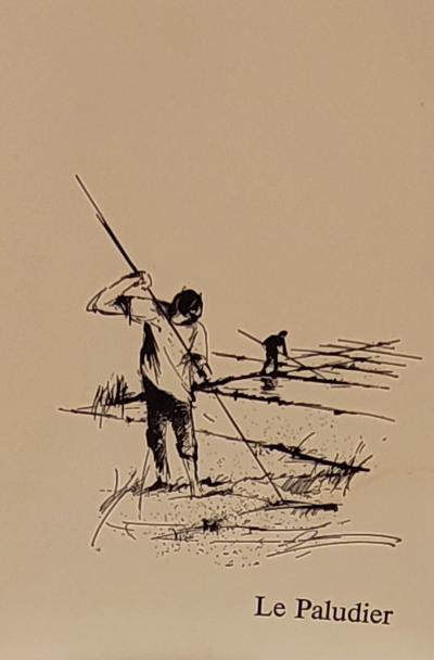 Raymond POULET - Les Vieux Métiers - Le Paludier, 1975 - Lithographie originale signée 2