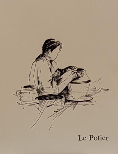 Raymond POULET - Les Vieux Métiers - Le Potier, 1975 - Lithographie originale signée 2