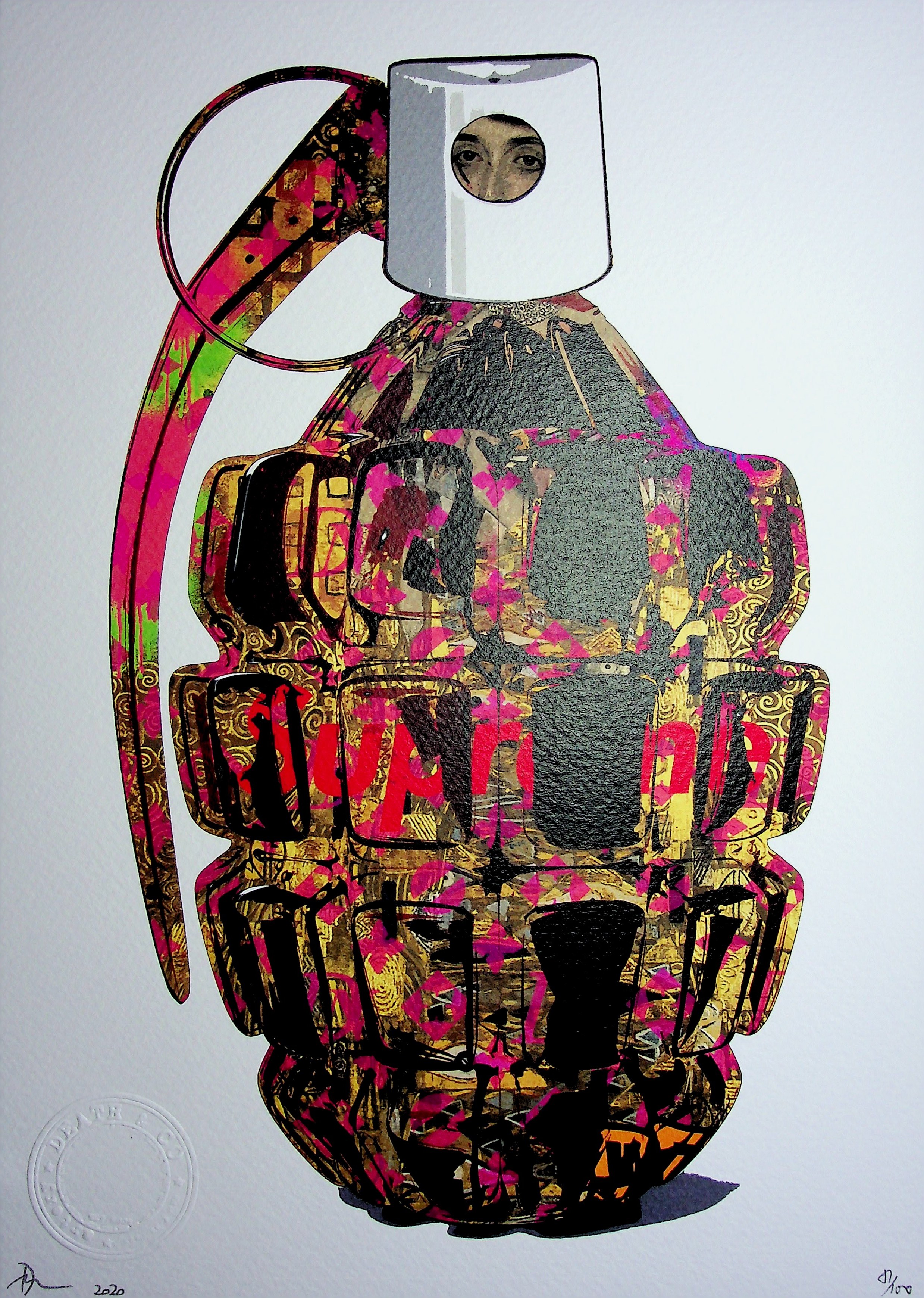 Death NYC - Grenade multicolor - Original signed screenprint