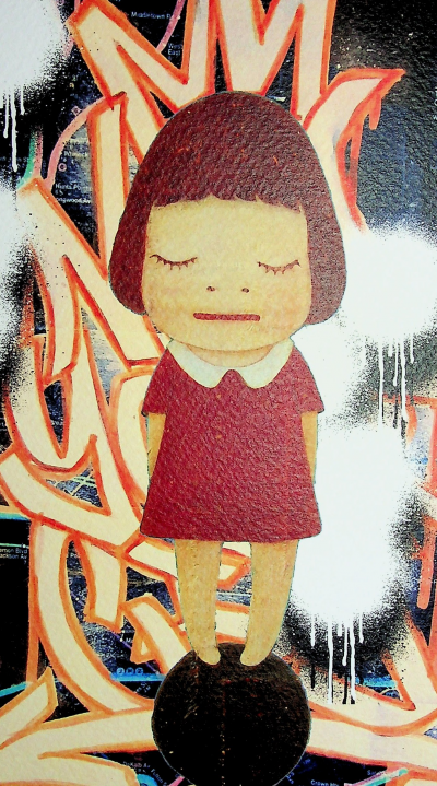 Death NYC - Nara with a crown behind her - Sérigraphie originale signée 2