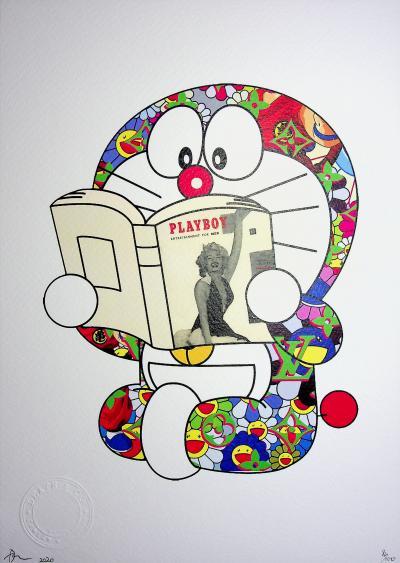 Death NYC - Doraemon read - Sérigraphie originale signée 2