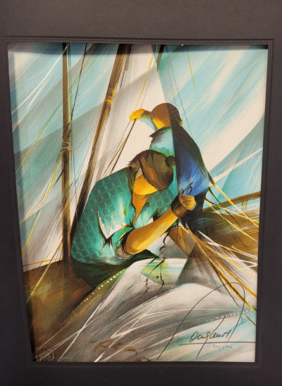 Raymond POULET - Les Vieux métiers : le voilier, 1975 -  Lithographie originale signée au crayon 2