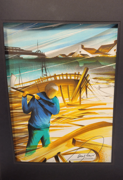 Raymond POULET - Les Vieux Métiers - Le Charpentier de Marine, 1975 - Lithographie originale signée au crayon 2