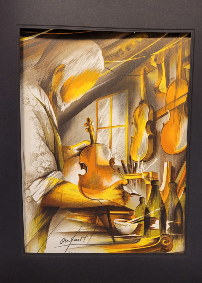 Raymond POULET - Les Vieux Métiers - Le Luthier, 1975 - Lithographie originale signée 2