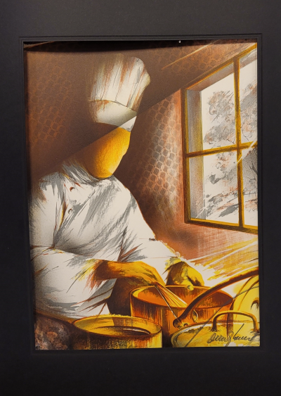 Raymond POULET - Les Vieux Métiers - Le Cuisinier, 1975 - Lithographie originale signée 2