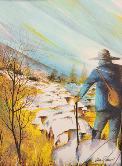 Raymond POULET - Les Vieux Métiers - Le Berger, 1975 - Lithographie originale signée au crayon 2