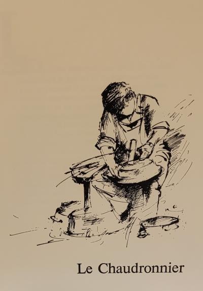 Raymond POULET - Les Vieux Métiers - Le Chaudronnier, 1975 - Lithographie originale signée 2
