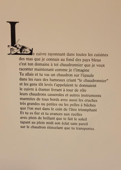 Raymond POULET - Les Vieux Métiers - Le Chaudronnier, 1975 - Lithographie originale signée 2