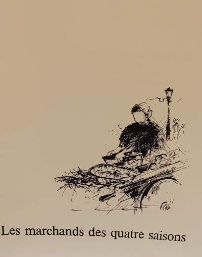 Raymond POULET - Les Vieux Métiers - Le Marchand des quatre saisons, 1975 - Lithographie originale signée 2