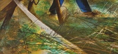 Raymond POULET - Les Vieux Métiers - Le Scieur de Long, 1975 - Lithographie originale signée au crayon 2