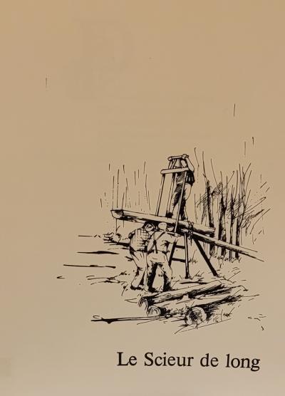 Raymond POULET - Les Vieux Métiers - Le Scieur de Long, 1975 - Lithographie originale signée au crayon 2