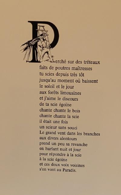 Raymond POULET - Les Vieux Métiers - Le Scieur de Long, 1975 - Lithographie originale signée au crayon 2