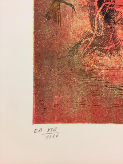 Lebadang - Deux personnages  - Lithographie signée au crayon au crayon 2