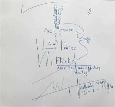 Wifredo LAM – Composition symboliste, 1976 - Dessin original 2