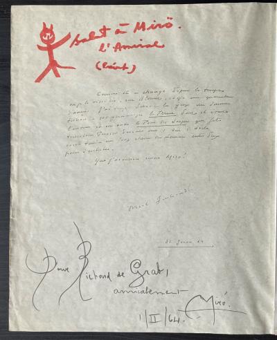 Richard DE GRAB – Joan Miró - Photographie avec un dessin de Jacques Prévert 2