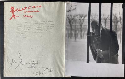 Richard DE GRAB – Joan Miró - Photographie avec un dessin de Jacques Prévert 2