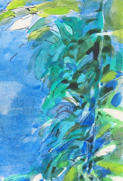 Maurice GENIS : Maison de campagne -  Aquarelle, gouache et encre originale signée 2