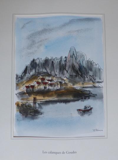 Jean Pierre REMON - Les Calanques des Goudes, 2010 - Aquarelle  signée 2