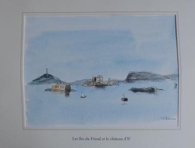 Jean Pierre REMON - Les îles du Frioul et le château d’If, 2010 - Aquarelle signée 2