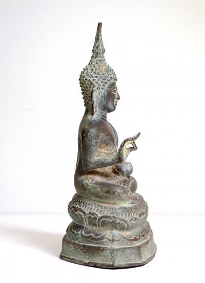 Thailande - Bouddha assis en bronze, première moitié du XXème siècle 2