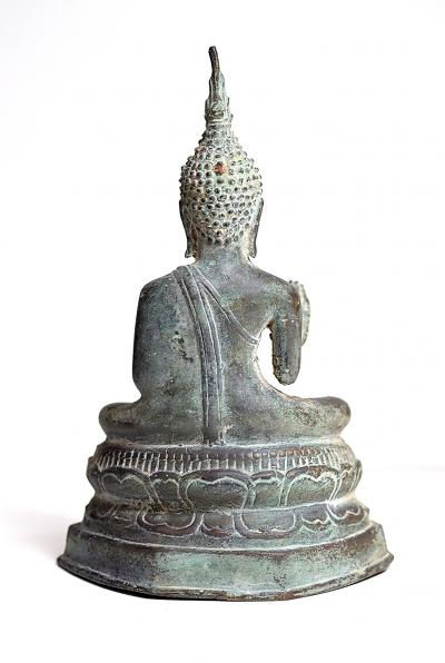 Thailande - Bouddha assis en bronze, première moitié du XXème siècle 2