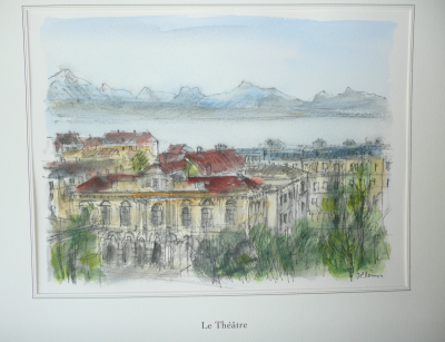 Jean Pierre REMON - Le Théâtre, 2008 - Aquarelle signée 2