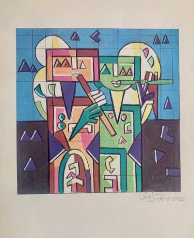 Ibrahim KODRA - Musiciens - Photolithographie signée 2
