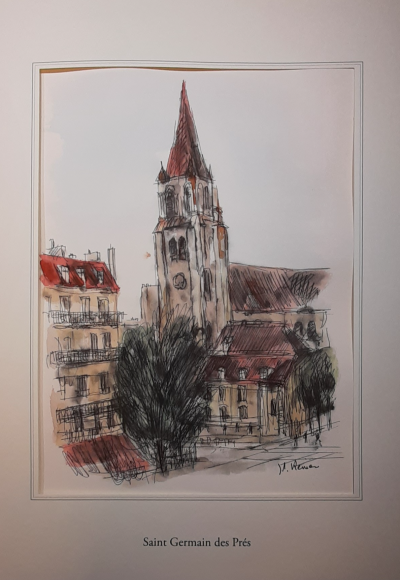 Jean Pierre REMON - Saint Germain des Prés, 2010 - Aquarelle signée 2