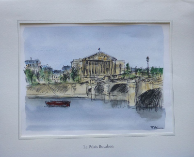Jean Pierre REMON - Le Palais Bourbon, 2010 - Aquarelle signée 2