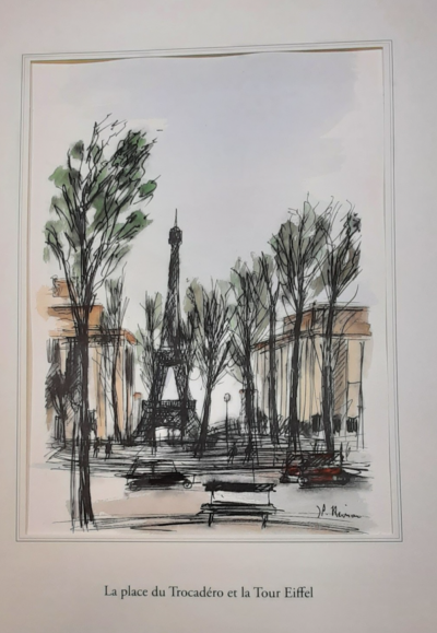 Jean Pierre REMON - Le Trocadéro et la Tour Eiffel, 2010 - Aquarelle originale signée 2