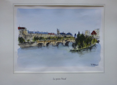 Jean Pierre REMON - Le pont Neuf, 2010 - Aquarelle signée 2