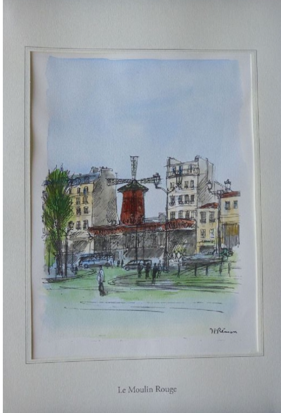 Jean Pierre REMON - Le Moulin Rouge, 2010 - Aquarelle signée 2
