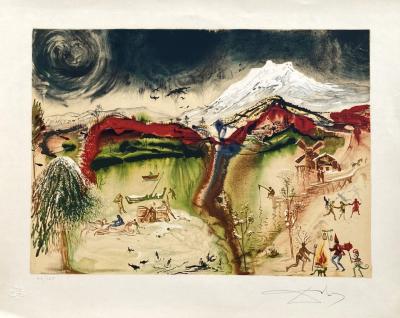 Salvador DALI - L’hiver, 1972 - Lithographie originale signée au crayon et numérotéee 2