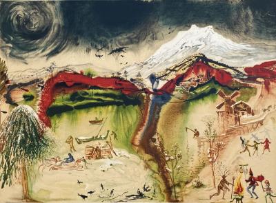 Salvador DALI - L’hiver, 1972 - Lithographie originale signée au crayon et numérotéee 2