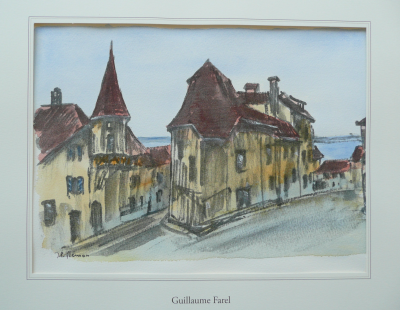 Jean Pierre REMON - La rue Guillaume Farel, 2010 - Aquarelle signée 2