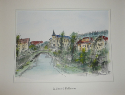 Jean Pierre REMON - La Sorne à Delémont, 2011 - Aquarelle signée 2