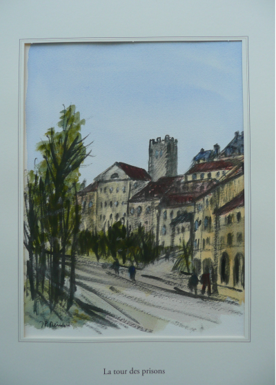 Jean Pierre REMON - La tour des prisons, 2010 - Aquarelle signée 2
