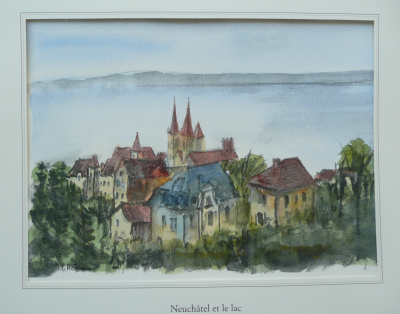 Jean Pierre REMON - Neuchâtel et le lac, 2010 - Aquarelle signée 2