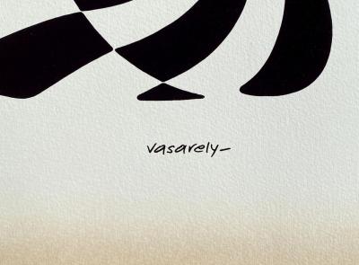 Victor VASARELY - Zebras auf beigem Hintergrund, 1975 - Original-Siebdruck in der Platte signiert 2