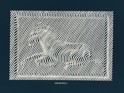 Victor VASARELY - Zèbres cinétiques, 1975 - Sérigraphie originale signée dans la planche 2