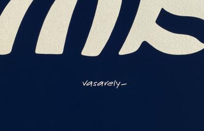 Victor VASARELY - Zèbres sur fond bleu, 1975 - Sérigraphie originale signée dans la planche 2
