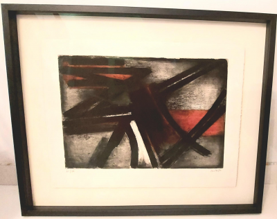 Pierre SOULAGES - Eau-forte II, 1952 - Gravure originale signée et numérotée 2