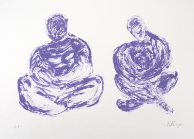 FAKHOURY : Médiation abstraite - Lithographie originale signée 2