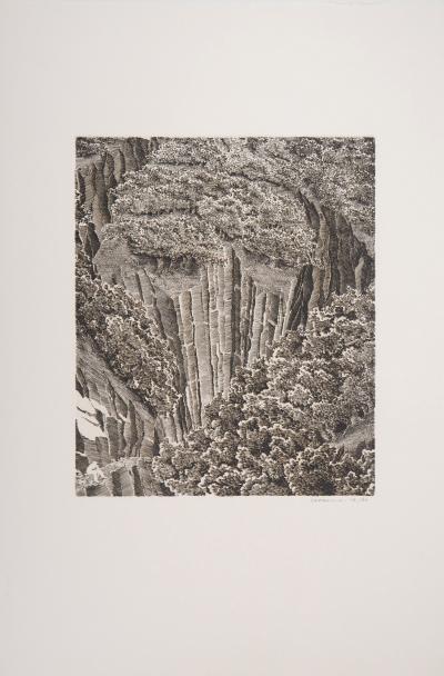 Maurice COPREAUX : Falaise surréaliste - Gravure originale signée 2