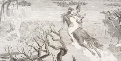 Maurice COPREAUX : L'amazone et les squelettes - Gravure originale signée 2